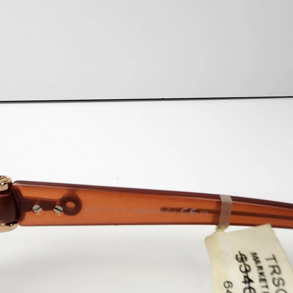 Gucci Brown Rectangular Propionate Eyeglasses - Picture 6 of 12